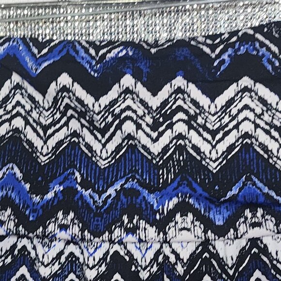 AB Studio Black White Royal Mixed Pattern Ruched Waist Poly Span Maxi Skirt XL - Picture 14 of 16